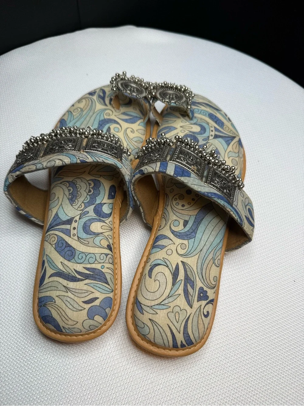 Handmade Indian Cotton Slip-On Sandals-New